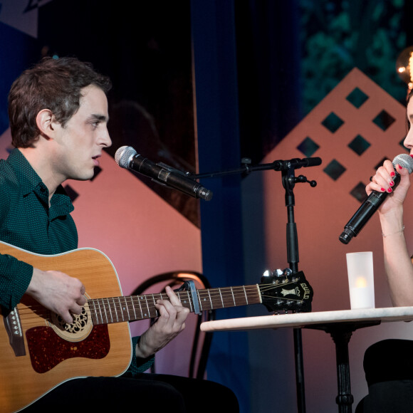 Exclusif -  Benjamin Siksou et Olivia Ruiz - Enregistrement de l'émission Merci  Brassens, dans les studios de La Plaine Saint-Denis,le 31 janvier 2017 © Cyril Moreau / Bestimage