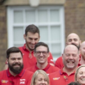 Le prince Harry, duc de Sussex, rencontre l'équipe représentant l'Angleterre aux Invictus Games 2019 à La Haye. Londres, le 29 octobre 2019.