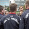 Le prince Harry, duc de Sussex, rencontre l'équipe représentant l'Angleterre aux Invictus Games 2019 à La Haye. Londres, le 29 octobre 2019.