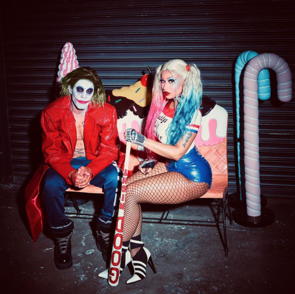 Nicki Minaj et son mari Kenneth Petty, déguisés en Joker et Harley Quinn pour Halloween. Octobre 2019.