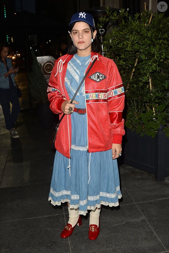Soko (Stephanie Sokolinski) au Vogue Denim Dinner a Los Angeles, le 15 mai 2018.