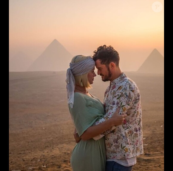 Katy Perry et Orlando Bloom en Egypte pour les 35 ans de la chanteuse. Instagram. Le 1er novembre 2019.