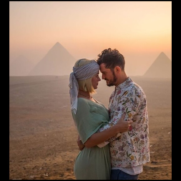 Katy Perry et Orlando Bloom en Egypte pour les 35 ans de la chanteuse. Instagram. Le 1er novembre 2019.
