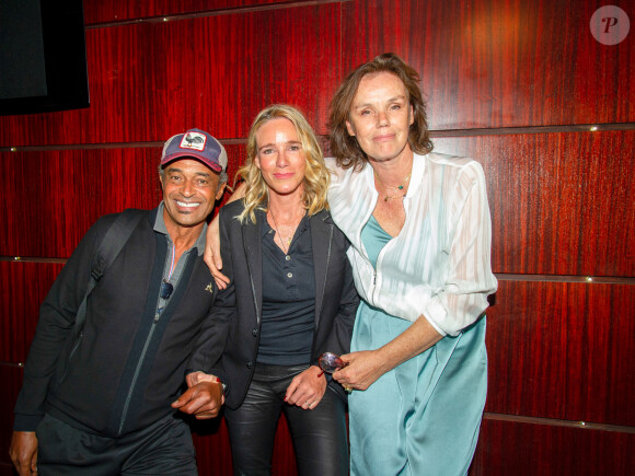 Exclusif - Yannick Noah, Géraldine Danon et Claire Nebout lors de la projection du documentaire Fleur Australe en Extrême-Orient au Club de l'Etoile à Paris, le 4 septembre 2019. © Pierre Perusseau/Bestimage