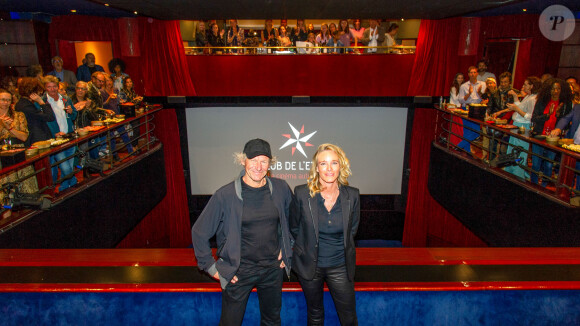 Exclusif - Géraldine Danon et son mari Philippe Poupon lors de la projection du documentaire Fleur Australe en Extrême-Orient au Club de l'Etoile à Paris, le 4 septembre 2019. © Pierre Perusseau/Bestimage