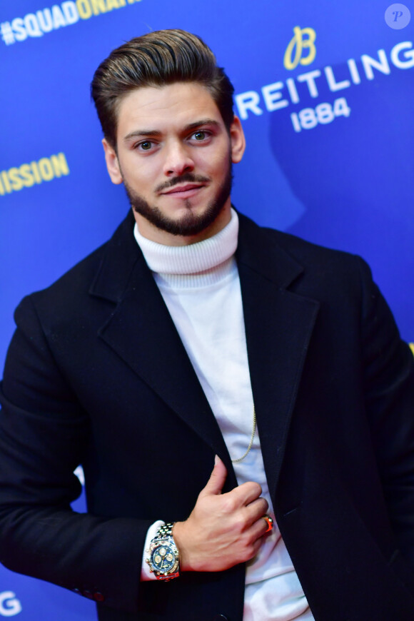 Rayane Bensetti lors de la soirée de réouverture de la boutique "Breitling", située rue de la Paix. Paris, le 3 octobre 2019. © Rachid Bellak/Bestimage