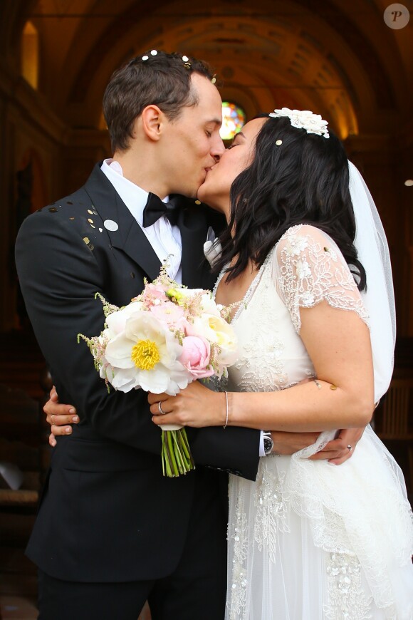 Alizée et Grégoire Lyonnet - Mariage religieux en l'église de Villanova. Le 18 juin 2016 © Olivier Huitel - Olivier Sanchez / Bestimage