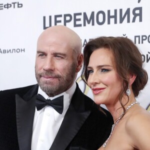 John Travolta et Yelena Sever - Photocall de la cérémonie "BraVo international classical music awards" au théâtre du Bolchoï à Moscou le 19 mars 2019