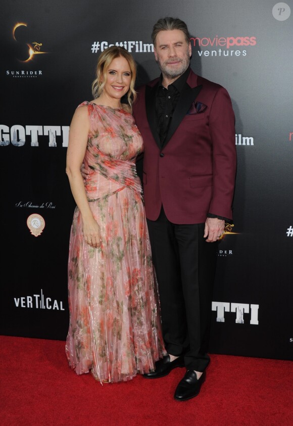 Kelly Preston et son mari John Travolta - Première du film "Gotti" au SVA Theater à New York. Le 14 juin 2018