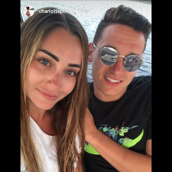 Florian Thauvin et Charlotte Pirroni en vacances en Corse. Juillet 2018.