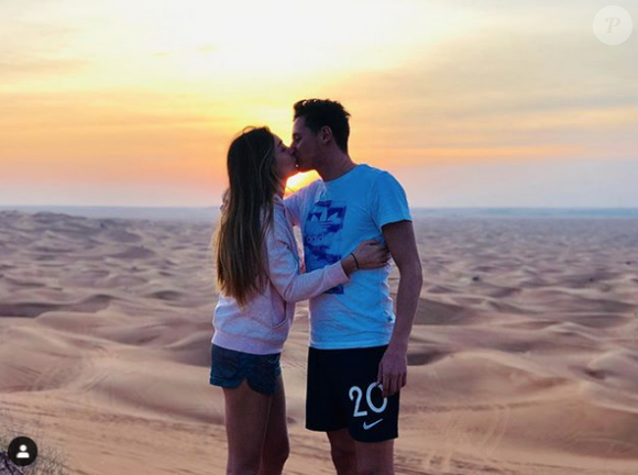 Florian Thauvin et Charlotte Pirroni en vacances à Dubaï. Décembre 2018.