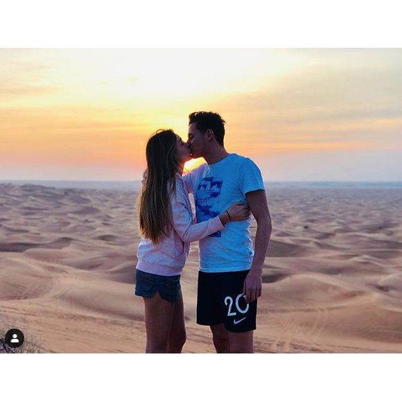 Florian Thauvin et Charlotte Pirroni en vacances à Dubaï. Décembre 2018.