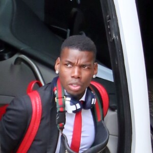 Exclusif - Paul Pogba - Les joueurs de Manchester United arrivent à leur hôtel de Barcelone pour les quarts de finale de la Ligue des Champions contre l'équipe espagnole les Giants, Barcelone, le 15 avril 2019.