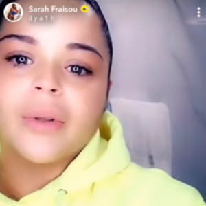 Sarah Fraisou en pleurs sur Snapchat - 27 novembre 2019