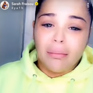 Sarah Fraisou en pleurs sur Snapchat - 27 novembre 2019