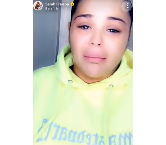 Sarah Fraisou en pleurs sur Snapchat - 27 novembre 2019