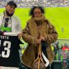 Rihanna et son frère Rorrey en tribunes du match de la Juventus contre l'Atletico Madrid, à Turin, le 26 novembre 2019.