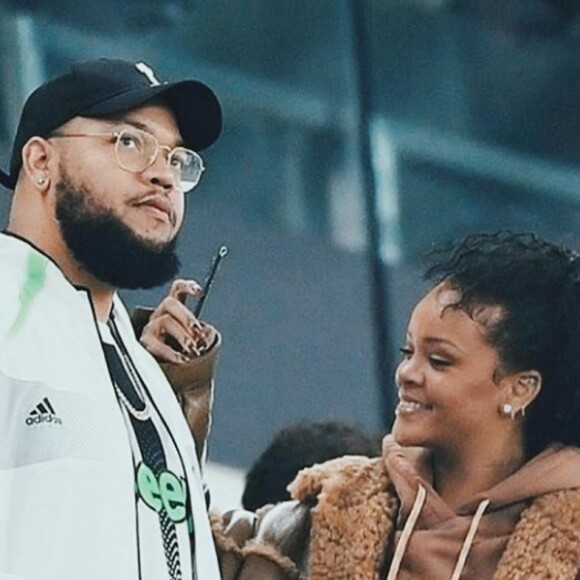 Rihanna et son frère Rorrey en tribunes du match de la Juventus contre l'Atletico Madrid, à Turin, le 26 novembre 2019.