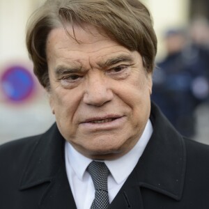 Bernard Tapie - Obsèques de la résistante, journaliste, romancière et veuve de Gaston Defferre, Edmonde Charles-Roux en la cathédrale de la Major à Marseille le 23 janvier 2016.