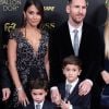 Lionel Messi avec sa femme Antonalla Roccuzzo et leurs fils, Thiago et Mateo - Cérémonie du Ballon d'Or 2019 à Paris le 2 décembre 2019. © JB Autissier/Panoramic/Bestimage