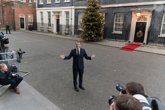 Le président Emmanuel Macron - Réunion de coordination au 10 Downing Street entre la chancelière d'Allemagne, le premier ministre du Royaume Uni, le président français et le président de la Turquie à Londres le 3 décembre 2019. © Jacques Witt / Pool / Bestimage