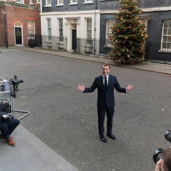 Le président Emmanuel Macron - Réunion de coordination au 10 Downing Street entre la chancelière d'Allemagne, le premier ministre du Royaume Uni, le président français et le président de la Turquie à Londres le 3 décembre 2019. © Jacques Witt / Pool / Bestimage