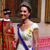 Kate Middleton, duchesse de Cambridge et le Secrétaire du Trésor des Etats-Unis, Stephen Mnuchin - Donald Trump reçu par la reine Elisabeth II d'Angleterre lors d'un dîner d'Etat à Buckingham Palace, à Londres. Ce banquet fut organisé dans le cadre d'une visite de trois jours dans la capitale britannique du président américain. Le 3 juin 2019.