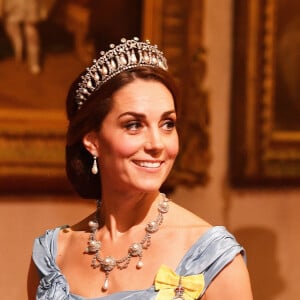Catherine (Kate) Middleton, duchesse de Cambridge - Les souverains néerlandais assistent à un banquet d'Etat au palais de Buckingham de Londres, lors de leur visite d'État au Royaume-Uni, le 23 octobre 2018.