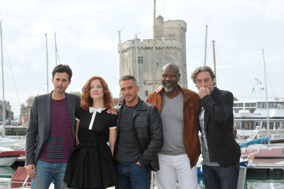 Raphael Ferret, Odile Vuilllemin, Philippe Bas, Jean-Michel Martial posent pour le photocall de la serie ' Profilage ' durant le 15e Festival de la Fiction Tv de La Rochelle le 13 septembre 2013.