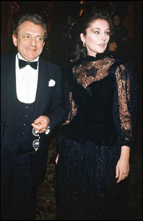 Jacques Martin et sa femme Cécilia - 91e soirée Erte chez Maxim's. Paris. Le 24 novembre 1983.