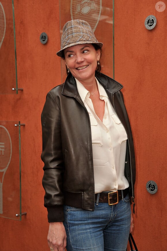 Cendrine Dominguez - Jour 4 - People aux Internationaux de France de tennis à Roland-Garros. Paris. Le 29 mai 2013.