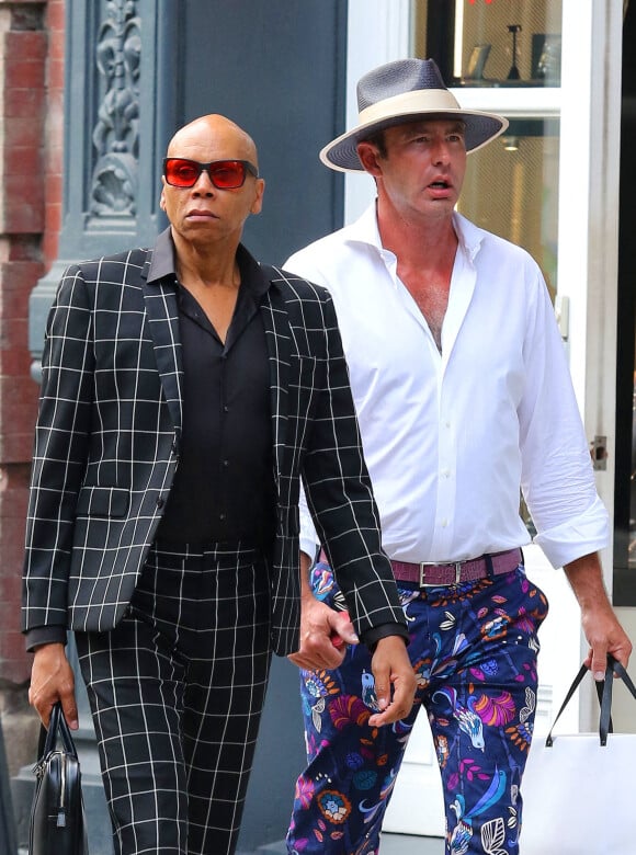 RuPaul et son mari Georges LeBar dans les rues de New York City. Le 9 septembre 2019. @Joker/Splash News/ABACAPRESS.COM