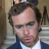 Pierre-Louis Baudey-Vignaud, fils de Sophie Toscan du Plantier, à la sortie du tribunal le 31 mai 2019.