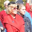 Jane Fonda est de nouveau arrêtée lors d'une manifestation pour le climat devant le Capitole à Washington le 18 octobre 2019. Elle participait à la manifestation "Fire Drill Friday".