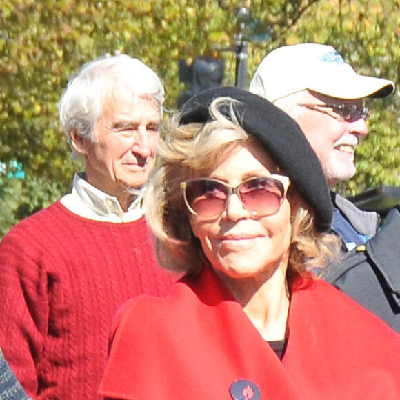 Jane Fonda est de nouveau arrêtée lors d'une manifestation pour le climat devant le Capitole à Washington le 18 octobre 2019. Elle participait à la manifestation "Fire Drill Friday".