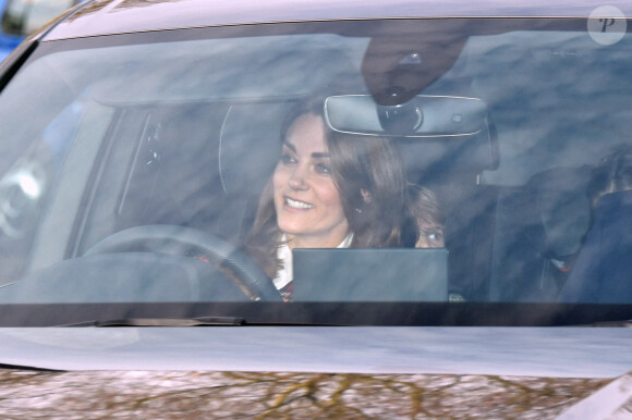 Kate Middleton - La famille royale arrive au palais de Buckingham pour le traditionnel déjeuner de Noël de la reine Elizabeth, le 18 décembre 2019.