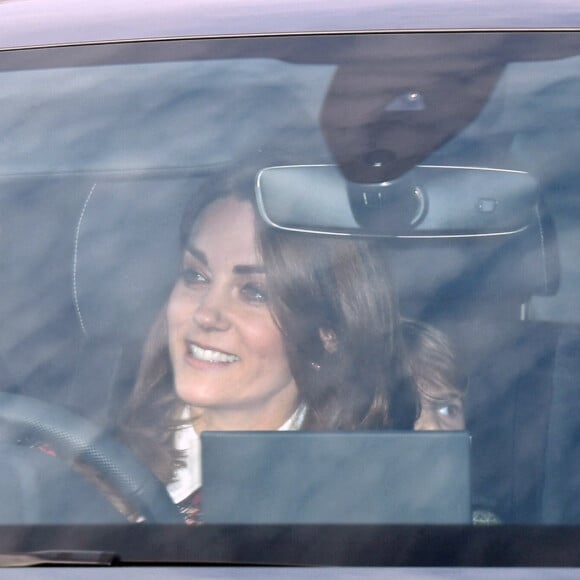 Kate Middleton - La famille royale arrive au palais de Buckingham pour le traditionnel déjeuner de Noël de la reine Elizabeth, le 18 décembre 2019.