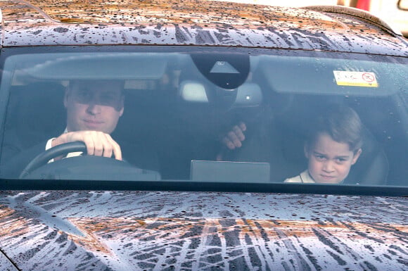 Le prince William et son fils George - La famille royale arrive au palais de Buckingham pour le traditionnel déjeuner de Noël de la reine Elizabeth, le 18 décembre 2019.