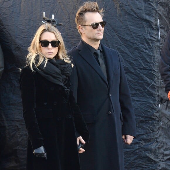 Laura Smet, David Hallyday - Arrivées des personnalités en l'église de La Madeleine pour les obsèques de Johnny Hallyday à Paris le 8 decembre 2017. © Veeren/Bestimage