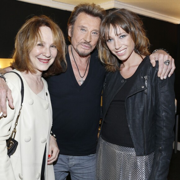 Exclusif - Nathalie Baye, Johnny Hallyday et Laura Smet au concert du rockeur au POPB de Bercy à Paris le 15 juin 2013
