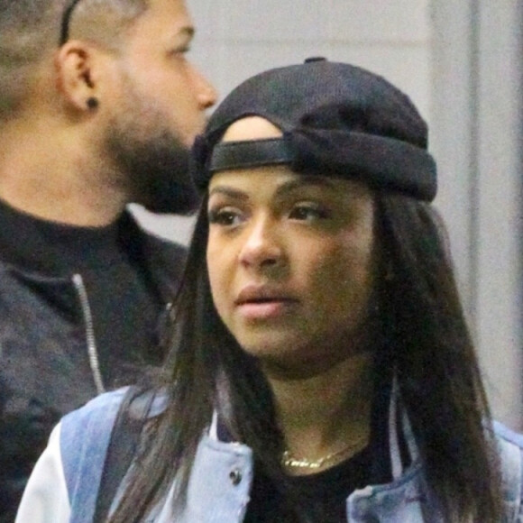 Exclusif - Christina Milian, enceinte, quitte la patinoire Northridge Skateland à Los Angeles, le 21 décembre 2019.