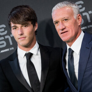 Didier Deschamps, sa femme Claude et leur fils Dylan - Les célébrités arrivent à la cérémonie des Trophées Fifa 2018 au Royal Festival Hall à Londres, Royaume Uni, le 25 septembre 2018. © Cyril Moreau/Bestimage