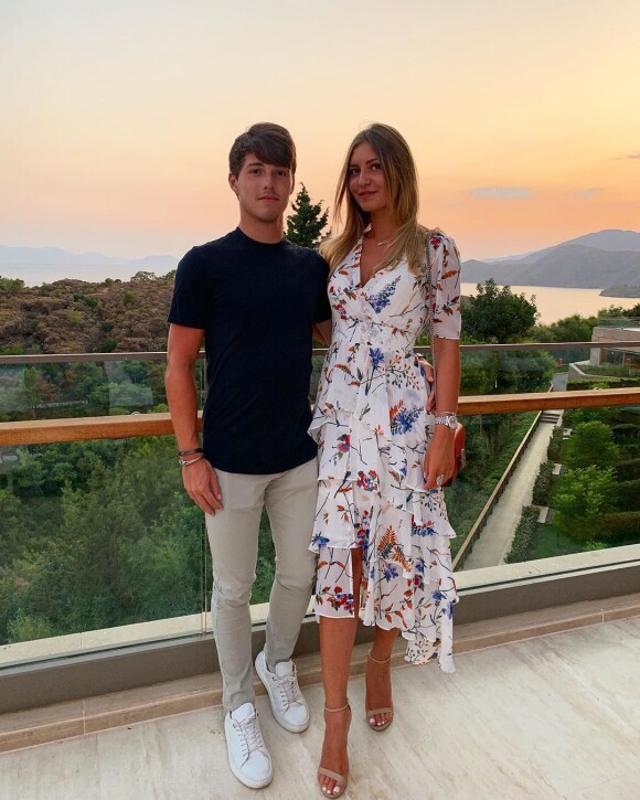 Dylan Deschamps, le fils unique de Didier Deschamps, avec sa compagne Mathilde sur Instagram le 1er septembre 2019.