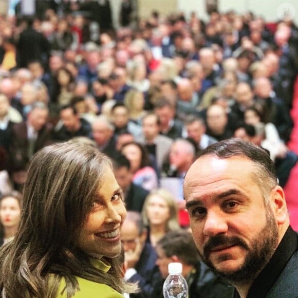 Ophélie Meunier avec François-Xavier Demaison, photo postée le 1er janvier 2020