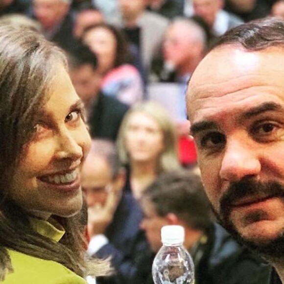Ophélie Meunier avec François-Xavier Demaison, photo postée le 1er janvier 2020