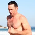 Exclusif - Hugh Jackman est allé se baigner sur la plage de Bondi Beach à Sydney en Australie, le 4 août 2019