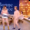 Daphné Bürki et ses chroniqueurs de "Je t'aime etc..." nus dans l'émission du 6 janvier 2020, sur France 2