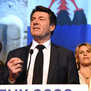 Renaud Muselier (Président de la Région Provence-Alpes-Côte d'Azur, Président de Régions de France), Christian Estrosi (Maire de Nice), et sa femme Laura Tenoudji Estrosi durant les voeux de la Ville de Nice, de la Métropole Nice Côte d'Azur, du CCAS de la Ville de Nice et de la Région Provence-Alpes-Côte d'Azur à Nice le 6 janvier 2020 dans l'ancienne église des Franciscains, joyau du patrimoine niçois, récemment réhabilitée. © Bruno Bebert/Bestimage