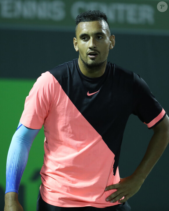 Nick Kyrgios - 6ème jour du tournoi de tennis "Open Miami" à Key Biscayne. Le 24 mars 2018.