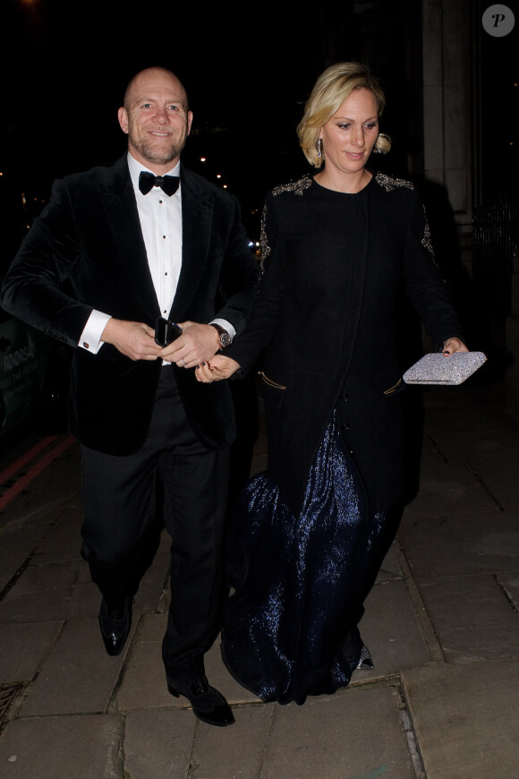 Zara Phillips (Zara Tindall) et son mari Mike Tindall - Arrivée des people à la soirée "Emeralds & Ivy Ball" à Londres, le 14 décembre 2019.